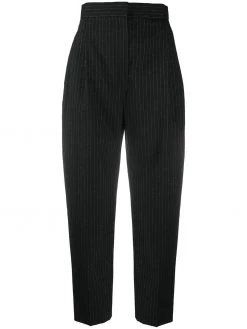 Alexander McQueen glitter pinstripe high waist trousers