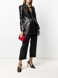 Alexander McQueen Stapled leather blazer