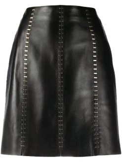 Alexander McQueen stapled leather mini skirt