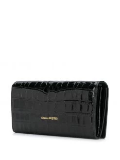 Alexander McQueen crinkled leather clutch bag