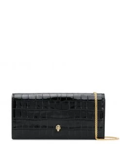 Alexander McQueen crinkled leather clutch bag