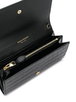 Alexander McQueen crinkled leather clutch bag