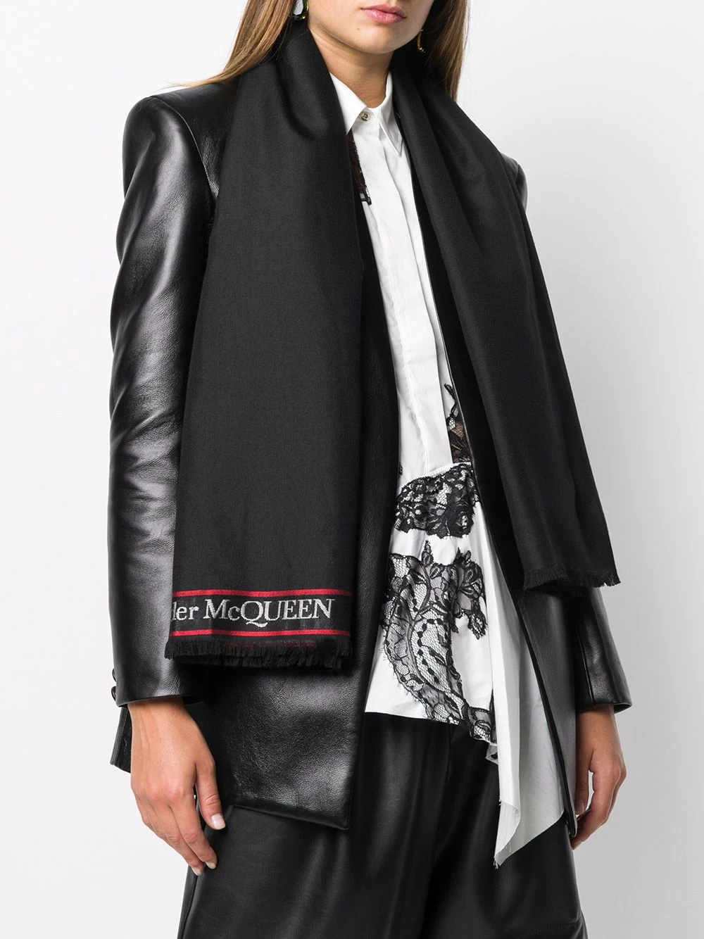 Best Pirce ✔️ Alexander McQueen Jacquard logo scarf 🥰 2 Alexander McQueen jacquard logo scarf