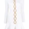 Alexander McQueen mesh-chain embellished knitted dress