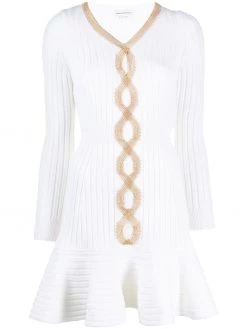 Alexander McQueen mesh-chain embellished knitted dress