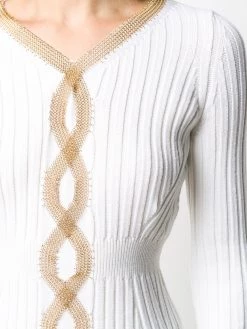 Alexander McQueen mesh-chain embellished knitted dress