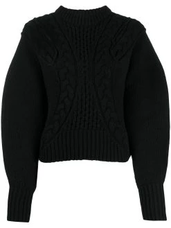 Alexander McQueen cropped cable knit jumper