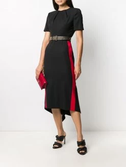 Alexander McQueen contrasting stripe short-sleeved dress