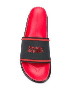 Alexander McQueen debossed logo slides
