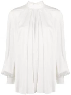 Alexander McQueen pleated silk blouse
