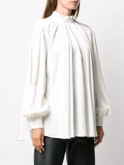 Alexander McQueen pleated silk blouse
