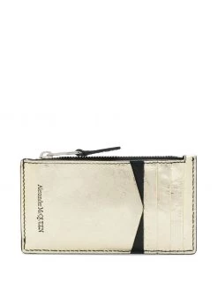 Alexander McQueen metallic Skull zipped wallet