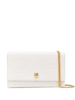 Alexander McQueen croc-effect skull-stud crossbody bag