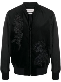 Alexander McQueen sequin-embellished floral bomber