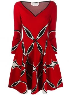 Alexander McQueen V-neck flared dress