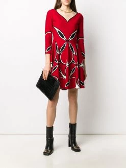 Alexander McQueen V-neck flared dress