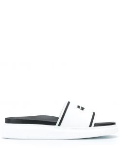 Alexander McQueen logo print sliders
