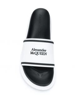 Alexander McQueen logo print sliders