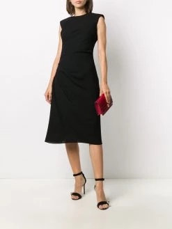 Alexander McQueen side stripe short-sleeve midi dress