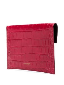 Alexander McQueen crocodile-effect skull clutch bag