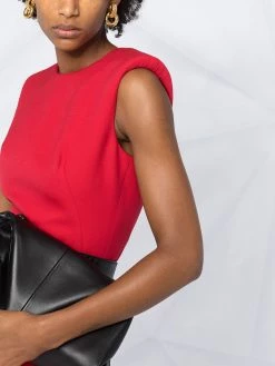 Alexander McQueen silk shoulder-pad dress