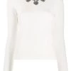 Alexander McQueen crystal-embellished crew neck jumper