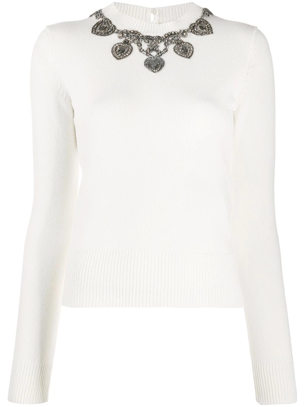 Wholesale โญ Alexander McQueen Crystal embellished crew neck jumper ๐ฅ 1 Alexander McQueen crystal-embellished crew neck jumper