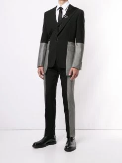 Alexander McQueen two-tone single-breasted suit jacket