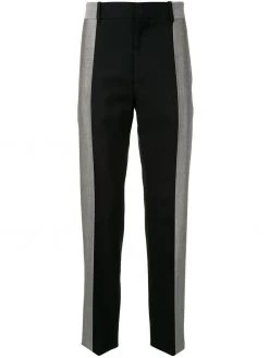 Alexander McQueen two-tone wool tailored trousers
