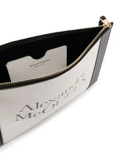 Alexander McQueen embossed logo colour block clutch