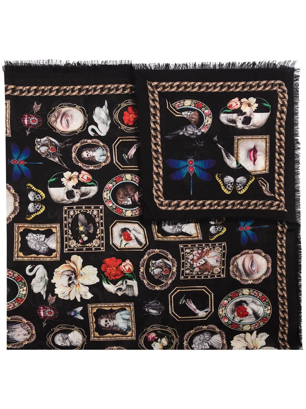 Discount 😉 Alexander McQueen Curiosities print scarf ✔️ 1 Alexander McQueen Curiosities print scarf