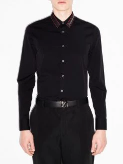 Alexander McQueen long-sleeved logo tape shirt