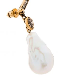 Alexander McQueen crystal-embellishment pearl pendant ear cuff