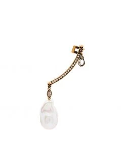 Alexander McQueen crystal-embellishment pearl pendant ear cuff