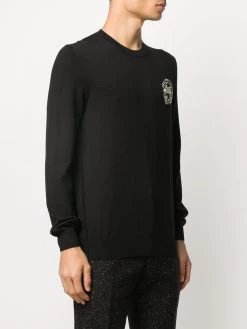 Alexander McQueen skull patch knitted jumper