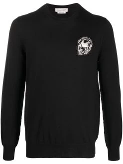Alexander McQueen skull patch knitted jumper