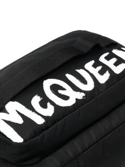 Alexander McQueen zipped logo-print shoulder bag