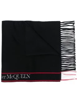 Alexander McQueen logo-stripe scarf
