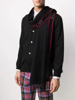 Alexander McQueen logo-stripe scarf