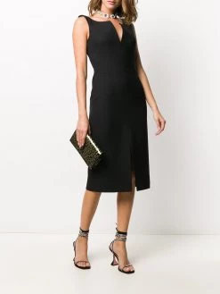 Alexander McQueen slot neckline midi dress