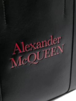 Alexander McQueen logo-print leather tote bag