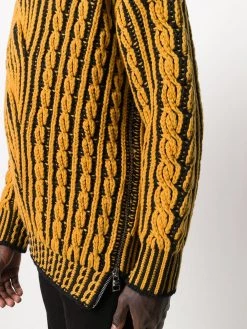Alexander McQueen zip-detail cable knit jumper