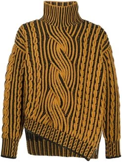 Alexander McQueen zip-detail cable knit jumper