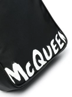 Alexander McQueen painted logo messenger bag