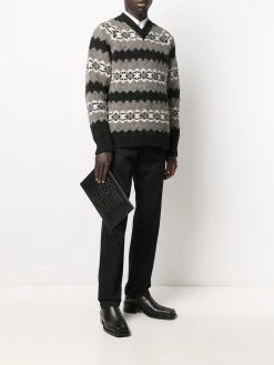 Alexander McQueen embossed zip pouch bag