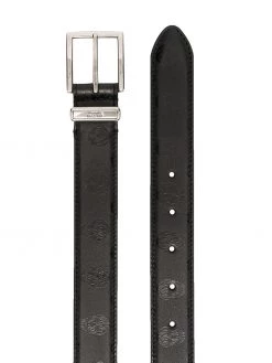 Alexander McQueen skull-motif square-buckle adjustable belt