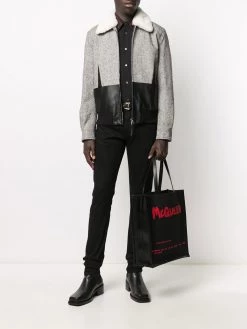 Alexander McQueen fur collar bomber jacket