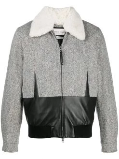 Alexander McQueen fur collar bomber jacket