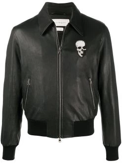 Alexander McQueen logo-patch zipped jacket