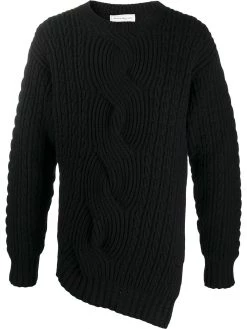 Alexander McQueen asymmetric cable-knit jumper